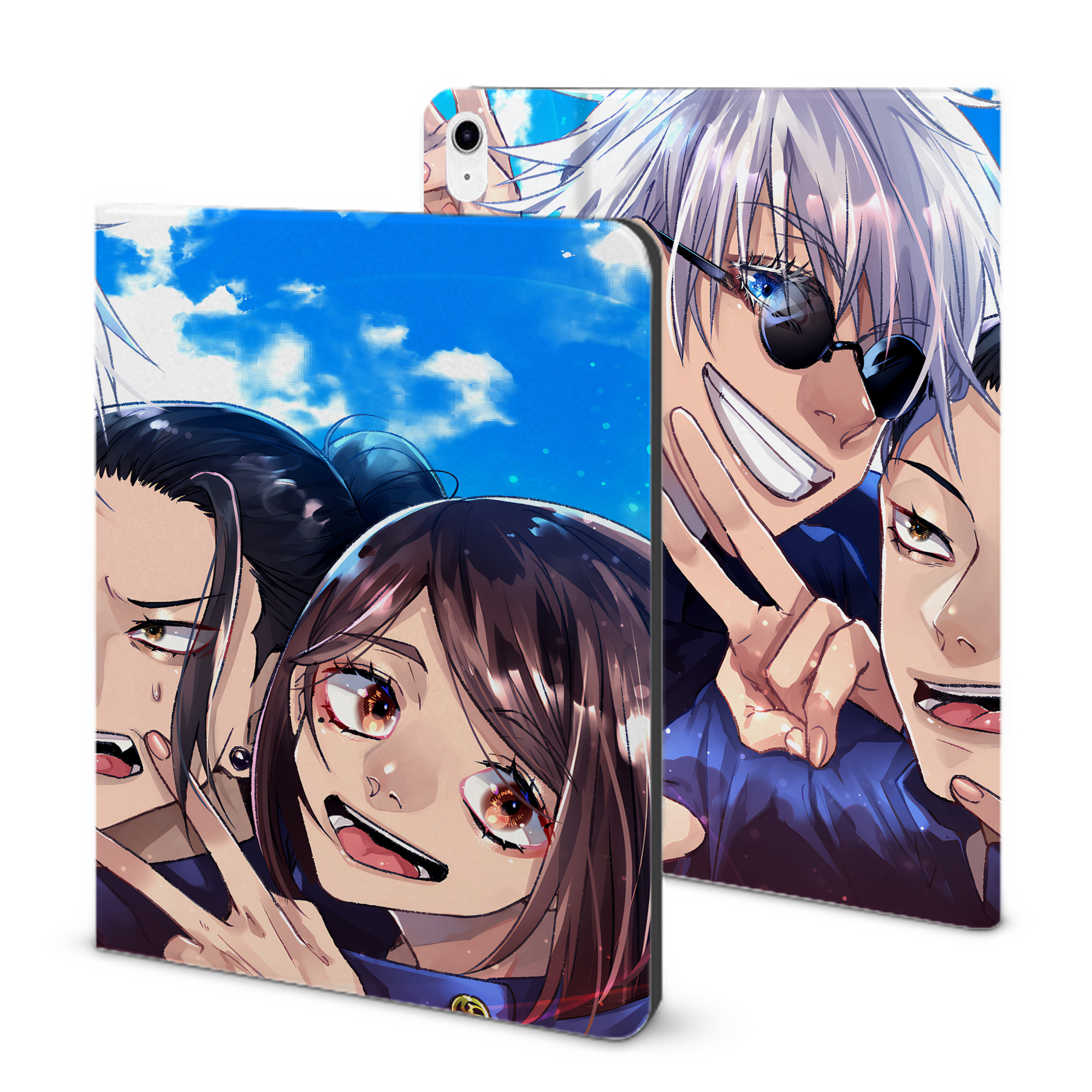 （画像用） 呪術廻戦 Jujutsu Kaisen IPad ケース ブック型 PUレザー TPU 耐衝撃 軽量 薄型 ペン収納なし 全面保護 IPad 各モデル対応